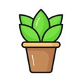 Outdoor decorative plant, an icon of plant pot in trendy style, ready to use vector