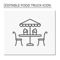 Outdoor dining line icon
