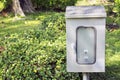 Outdoor Electrical Box at the public park or garden Royalty Free Stock Photo
