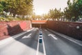 Outdoor entrance to modern underground parking