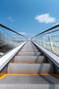 Outdoor escalator with blue sky Royalty Free Stock Photo