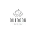 Outdoor explorer badge. Illustration of outdoor explorer label. Typography and roughen style. Outdoor explorer logo