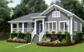 Outdoor exterior realistic modern house environment