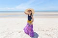 photo of cute happy girl at sea,beach travel Royalty Free Stock Photo