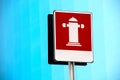 Outdoor fire hydrant street sign for firefighting Royalty Free Stock Photo
