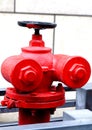 Red outdoor fire hydrants Royalty Free Stock Photo