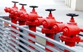 Red outdoor fire hydrants Royalty Free Stock Photo