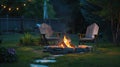 Outdoor fire pit in the backyard Royalty Free Stock Photo
