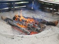Outdoor fire pit in Ramsar, Iran Royalty Free Stock Photo