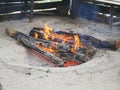 Outdoor fire pit in Ramsar, Iran Royalty Free Stock Photo