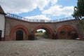 Outdoor fireplaces near the entrance to Bastion Queen in the Spandau Citadel. Berlin, Germany. Royalty Free Stock Photo