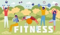 Outdoor Fitness Activities Word Concept Banner