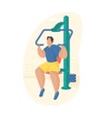 Outdoor fitness equipment flat illustration. Pull down challenger