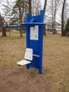 Outdoor fitness machine blue