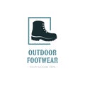 Outdoor footwear logo template design with boot