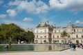 Outdoor fountain in the gardens of a historic building in Paris, France Royalty Free Stock Photo