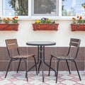 Outdoor furniture for outdoor terrace coffee house in the style of minimalism Royalty Free Stock Photo