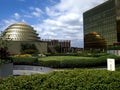 Outdoor garden and architectural design of the City of Dreams Manila Royalty Free Stock Photo