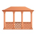 Outdoor gazebo icon, cartoon style Royalty Free Stock Photo