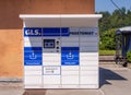 Outdoor GLS Parcel Locker with Digital Interface Royalty Free Stock Photo