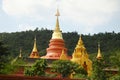 Outdoor goldeen pagoda at Wat Phra That Doi Phra Chan temple.