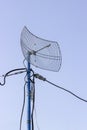 Outdoor grid wireless parabolic directional antenna Royalty Free Stock Photo