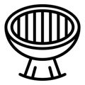 Outdoor grill icon, outline style