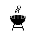 Outdoor grill vector. BBQ grill icon isolated on white Royalty Free Stock Photo