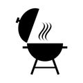 Outdoor grill vector. BBQ grill icon isolated on white Royalty Free Stock Photo