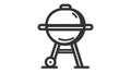Outdoor grill vector icon illustration isolated on white background Royalty Free Stock Photo