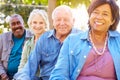 Outdoor Group Portrait Of Senior Friends