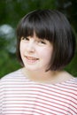 Outdoor Head And Shoulder Portrait Of Smiling Pre Teen Girl Royalty Free Stock Photo