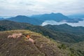 Outdoor Hiking Man on the mountain of Sai Kung, Hong Kong Royalty Free Stock Photo