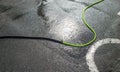 outdoor hose for street watering Royalty Free Stock Photo