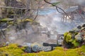 Outdoor hot spring, Onsen in japan in Autumn