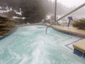 Outdoor hot tub spa and pool in winter season Royalty Free Stock Photo