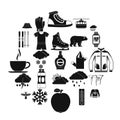 Outdoor icons set, simple style Royalty Free Stock Photo