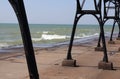 Outdoor, Lake Michigan, sand, birds, River, waves, Pier, Water, South Haven, Vacation Royalty Free Stock Photo