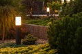 Outdoor LED Lighting For Back Yard Garden Landscape Illumination Royalty Free Stock Photo