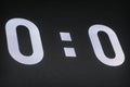 Outdoor LED panels on the stadium. Scoreboard showing 0-0 at the beginning of the soccer match. Royalty Free Stock Photo