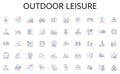 Outdoor leisure line icons collection. Justice, Equality, Advocacy, Litigation, Jurisdiction, Mandate, Ombudsman vector