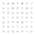 Outdoor lifestyle linear icons, signs, symbols vector line illustration set Royalty Free Stock Photo