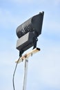 An Outdoor Light Fixture With Blue Sky