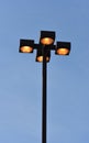 Outdoor Light Pole with four fixtures Royalty Free Stock Photo