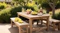 outdoor light wood table
