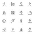 Outdoor line icons set