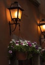 Outdoor Lit Lantern in Venice, Itlay Royalty Free Stock Photo