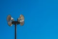 Outdoor Loudspeakers on Tall Pole Royalty Free Stock Photo