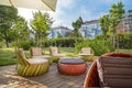 Outdoor lounge with modern garden furniture Royalty Free Stock Photo