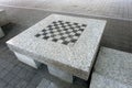 Outdoor Marble Chess and Checkers Table and Stools
